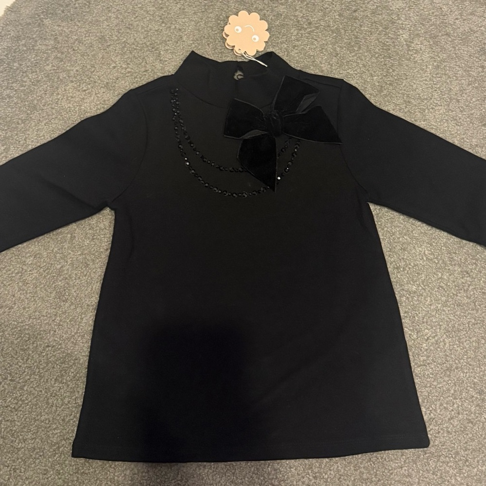 Patachou Black Rhinestone-Embellished Blouse